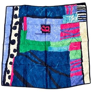 Vintage Italian Silk Abstract Print Scarf